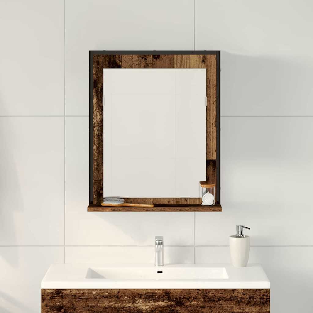 vidaXL Spiegel Altholz 50 x 12 x 60 cm Glas und engineered Holz
