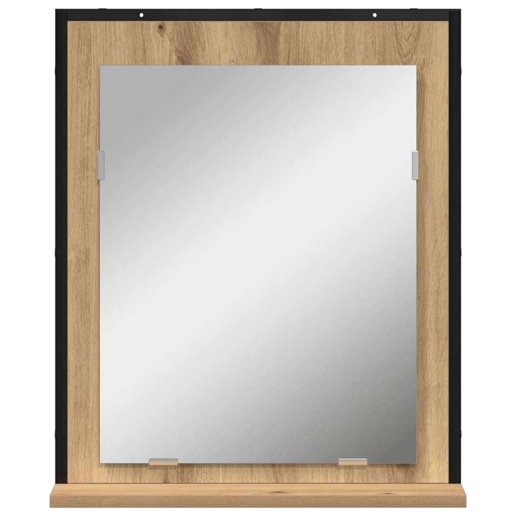 vidaXL Spiegel Artisan-Eiche 50 x 12 x 60 cm Glas und engineered Holz