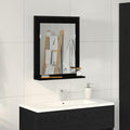 vidaXL Spiegel mit Regal Schwarz Eichen-Optik 50 x 12 x 60 cm