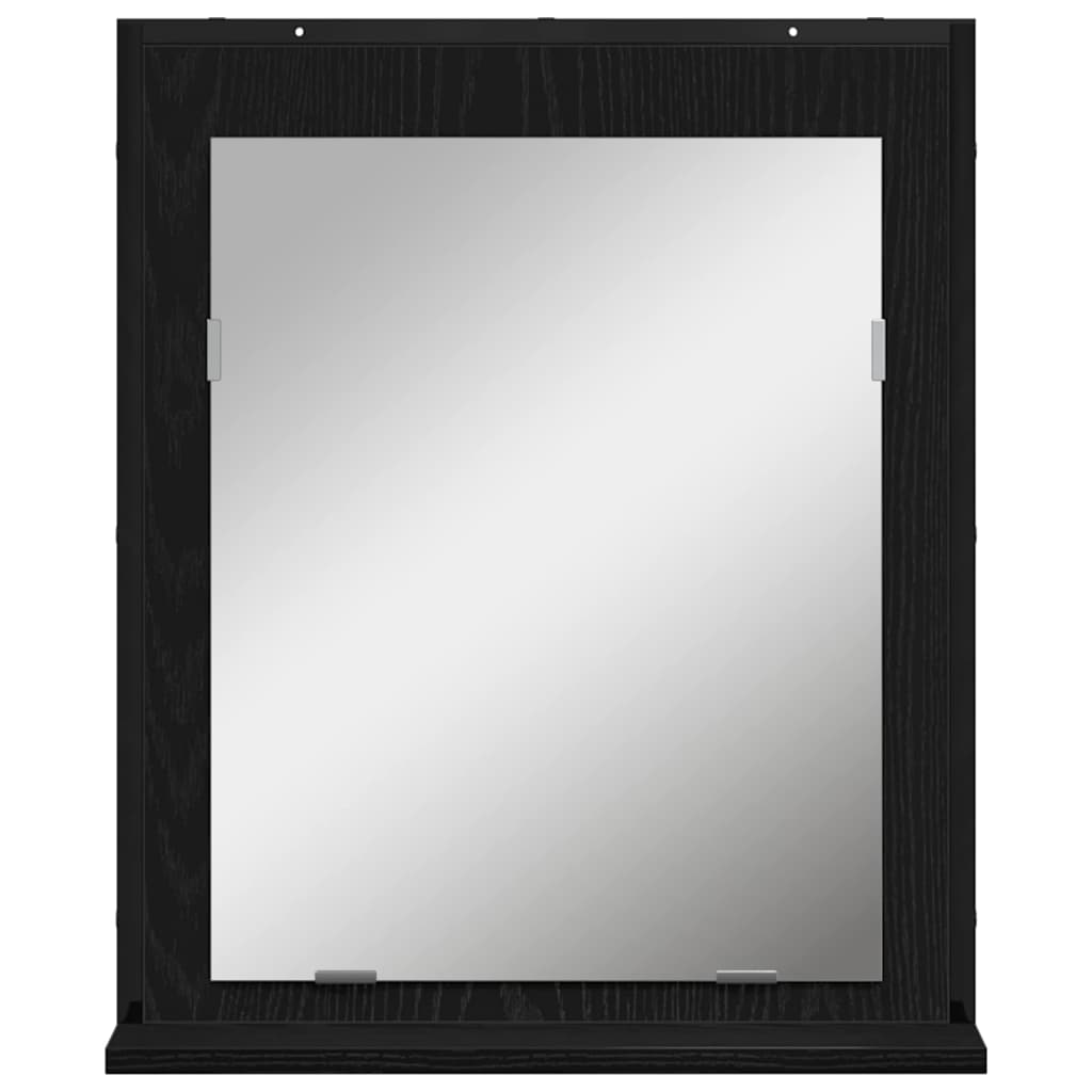 vidaXL Spiegel mit Regal Schwarz Eichen-Optik 50 x 12 x 60 cm