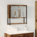 vidaXL Spiegelschrank mit Regal Altholz 60 x 16 x 60 cm Holzwerkstoff