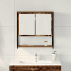 vidaXL Spiegelschrank mit Regal Altholz 60 x 16 x 60 cm Holzwerkstoff