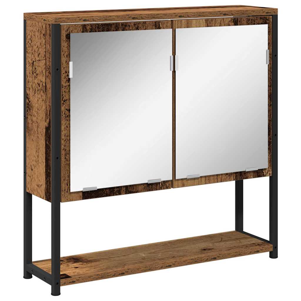 vidaXL Spiegelschrank mit Regal Altholz 60 x 16 x 60 cm Holzwerkstoff