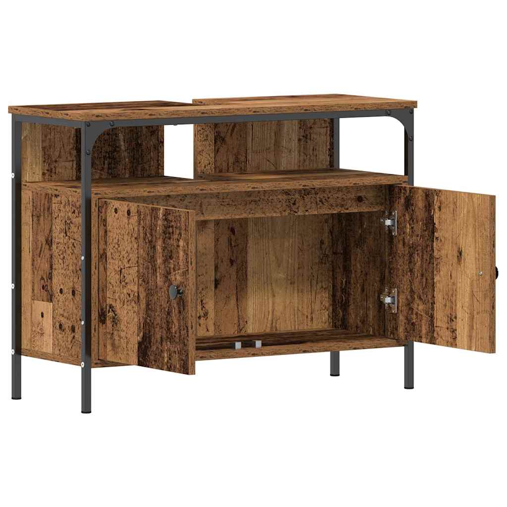 vidaXL Spiegelschrank mit Regal Altholz 60 x 16 x 60 cm Holzwerkstoff