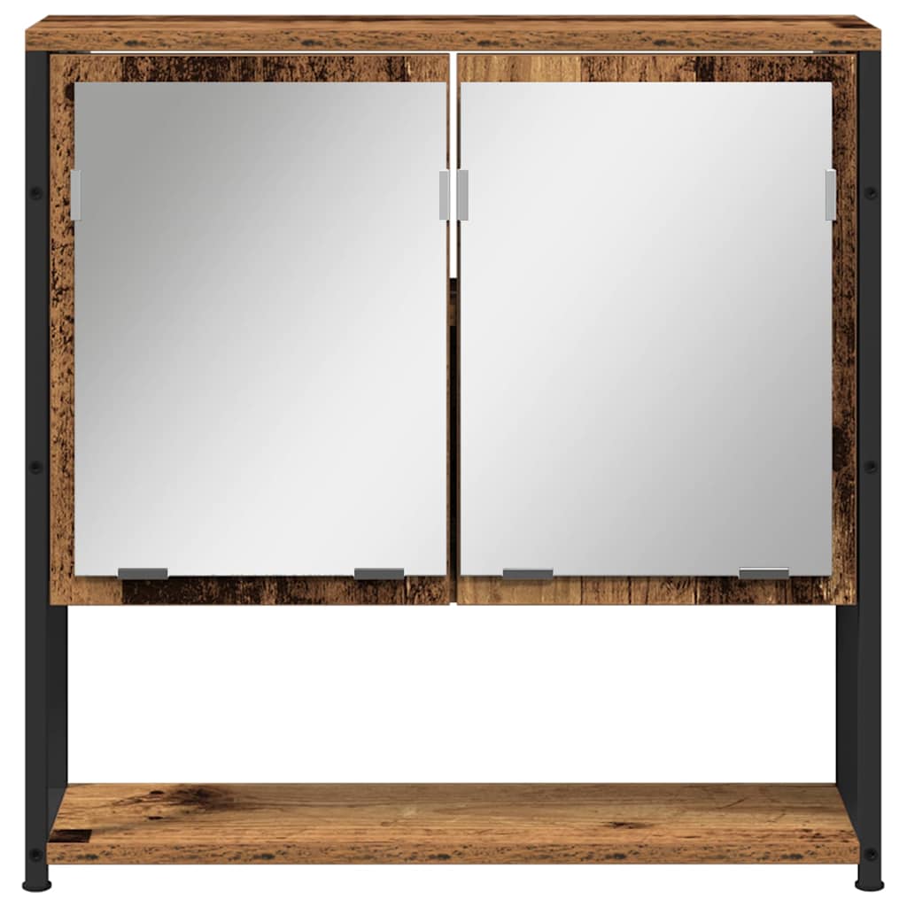 vidaXL Spiegelschrank mit Regal Altholz 60 x 16 x 60 cm Holzwerkstoff