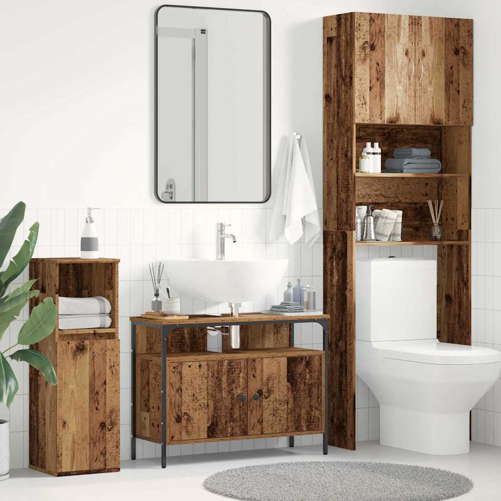 vidaXL Waschbeckenschrank Altholz 80 x 30 x 60 cm Holzwerkstoff