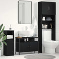 vidaXL Waschbeckenschrank mit Tür Schwarz Eichen-Optik 80 x 30 x 60 cm