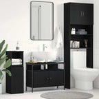 vidaXL Waschbeckenschrank mit Tür Schwarz Eichen-Optik 80 x 30 x 60 cm