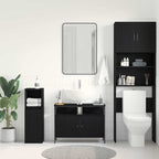 vidaXL Waschbeckenschrank mit Tür Schwarz Eichen-Optik 80 x 30 x 60 cm