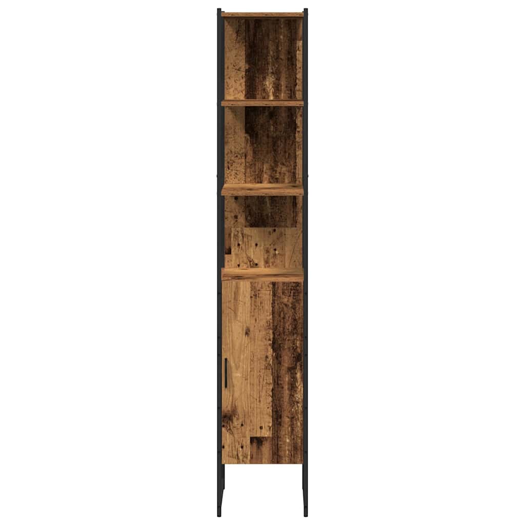 vidaXL Badezimmerschrank Altholz 33 x 33 x 185,5 cm Holzwerkstoff