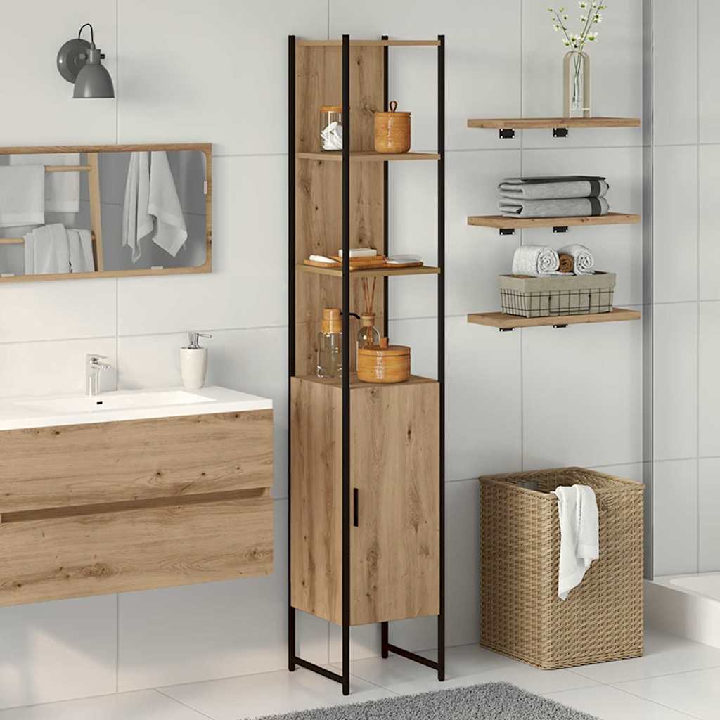 vidaXL Badezimmerschrank mit Regal Artisan-Eiche 33 x 33 x 185,5 cm
