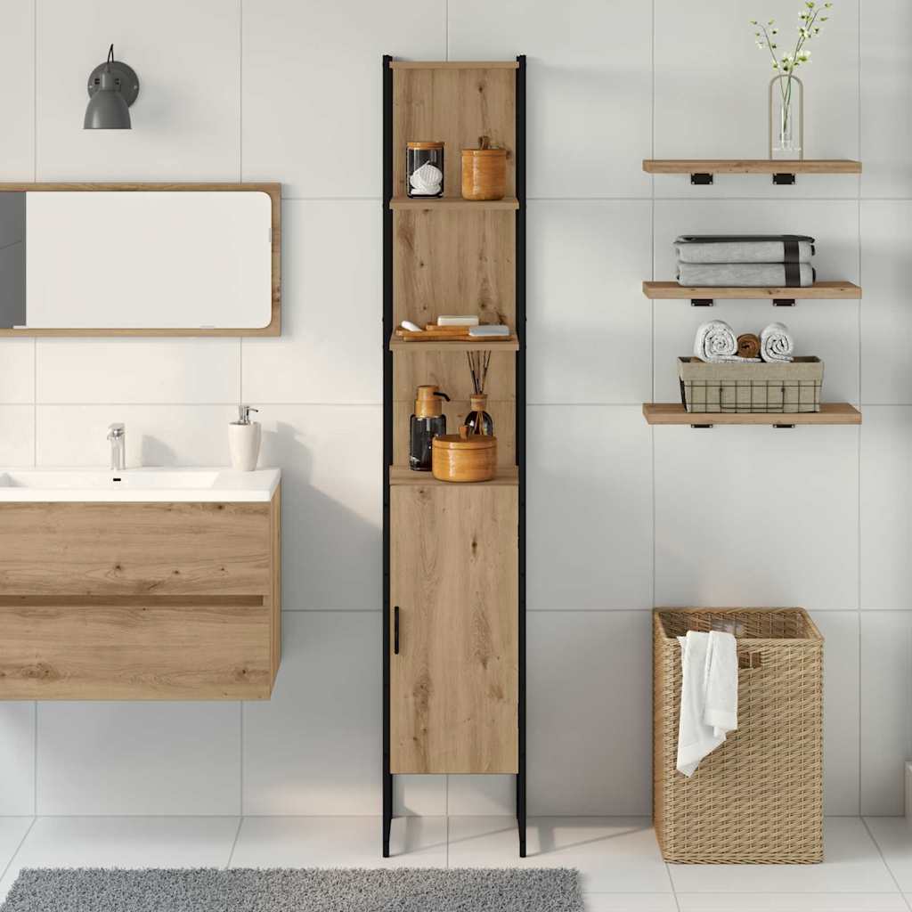 vidaXL Badezimmerschrank mit Regal Artisan-Eiche 33 x 33 x 185,5 cm