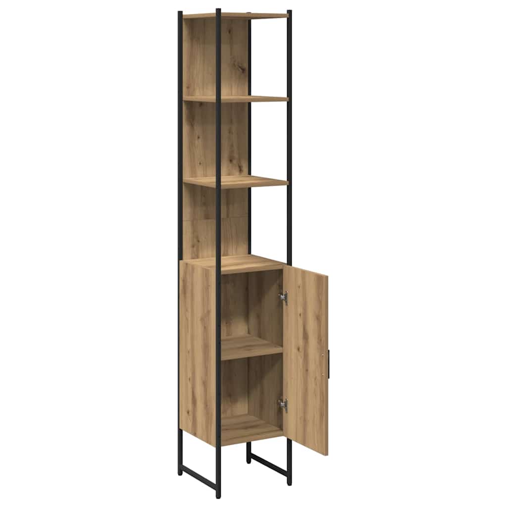 vidaXL Badezimmerschrank mit Regal Artisan-Eiche 33 x 33 x 185,5 cm