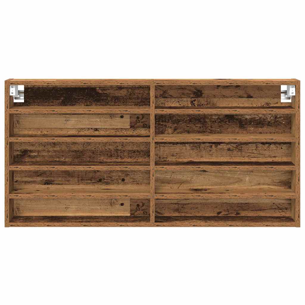vidaXL Vitrine mit Regal Altholz 100 x 8,5 x 50 cm Holzwerkstoff
