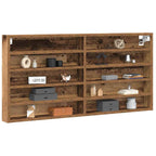 vidaXL Vitrine mit Regal Altholz 100 x 8,5 x 50 cm Holzwerkstoff
