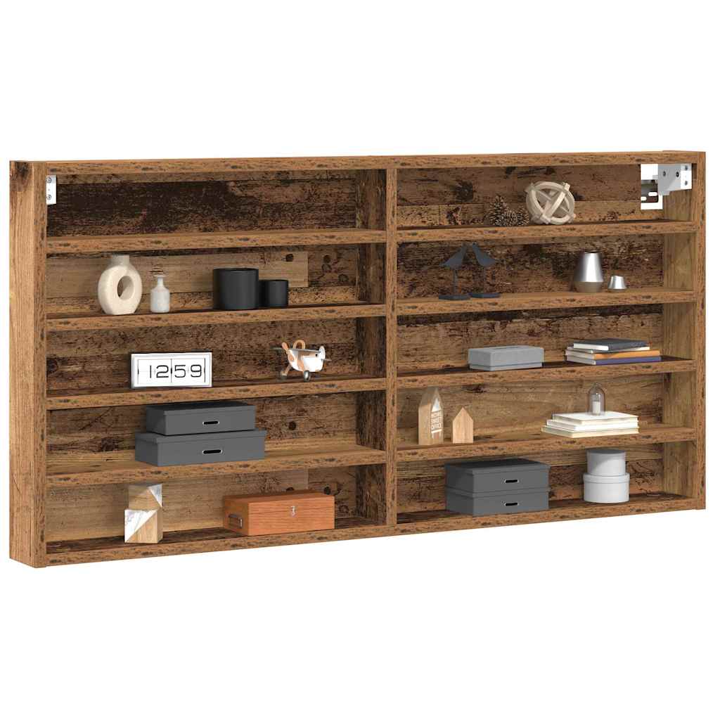 vidaXL Vitrine mit Regal Altholz 100 x 8,5 x 50 cm Holzwerkstoff