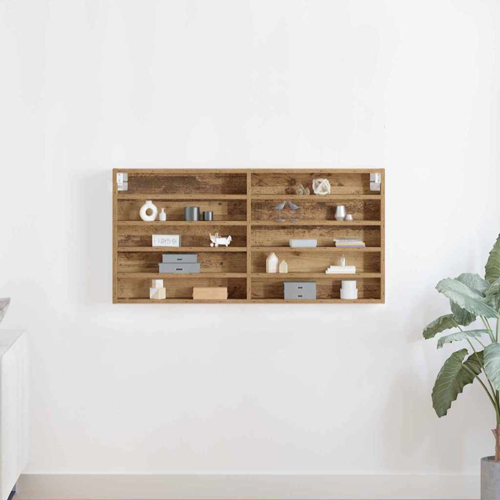 vidaXL Vitrine mit Regal Artisan-Eiche 100 x 8,5 x 50 cm Holzwerkstoff