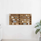 vidaXL Vitrine mit Regal Artisan-Eiche 100 x 8,5 x 50 cm Holzwerkstoff