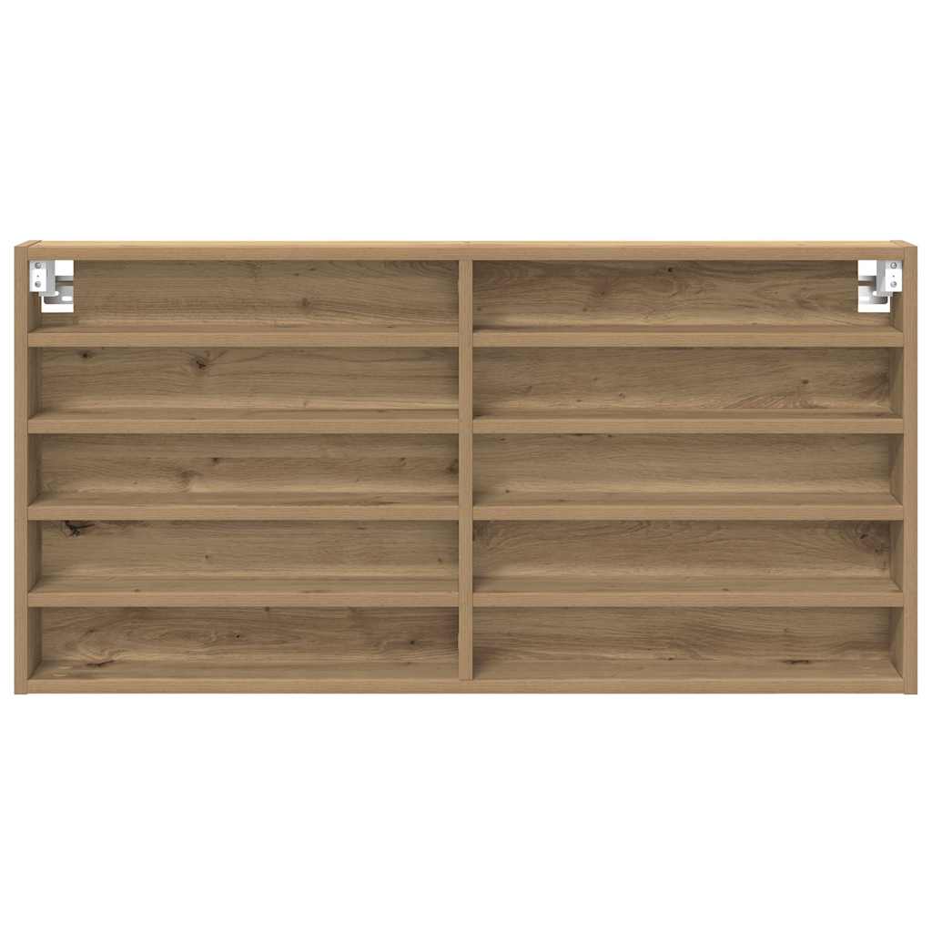 vidaXL Vitrine mit Regal Artisan-Eiche 100 x 8,5 x 50 cm Holzwerkstoff