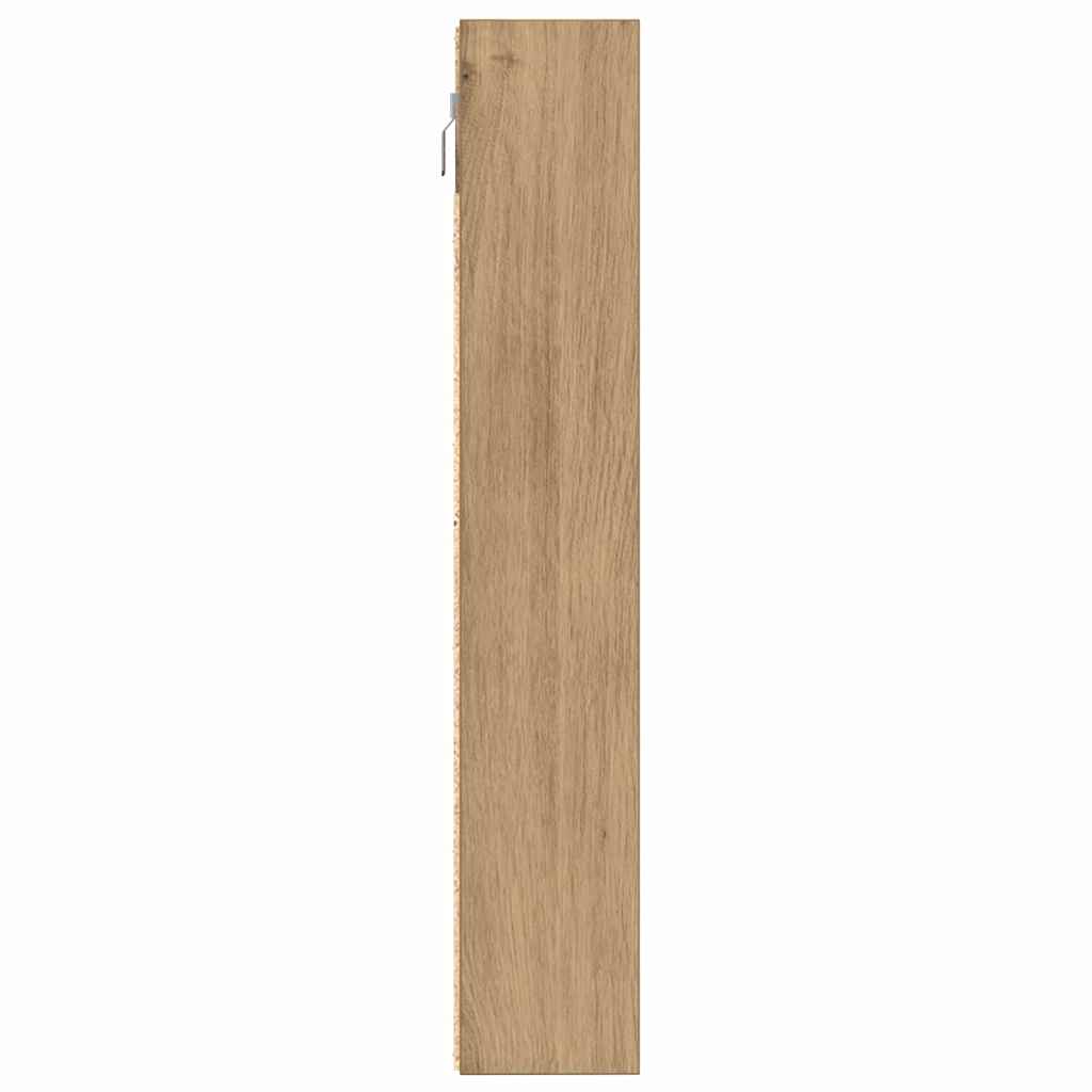 vidaXL Vitrine mit Regal Artisan-Eiche 100 x 8,5 x 50 cm Holzwerkstoff