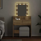 vidaXL Schminktisch Artisan-Eiche 80 x 41 x 144,5 cm Holzwerkstoff
