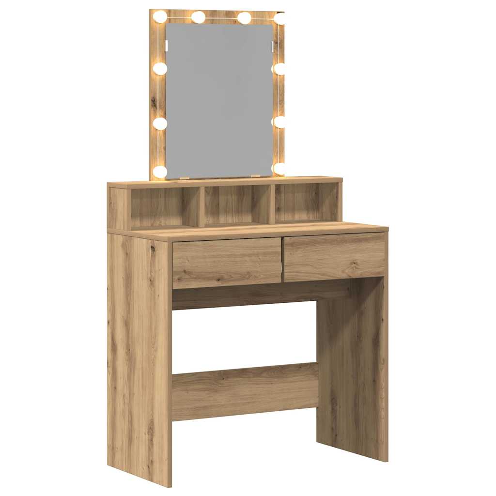 vidaXL Schminktisch Artisan-Eiche 80 x 41 x 144,5 cm Holzwerkstoff