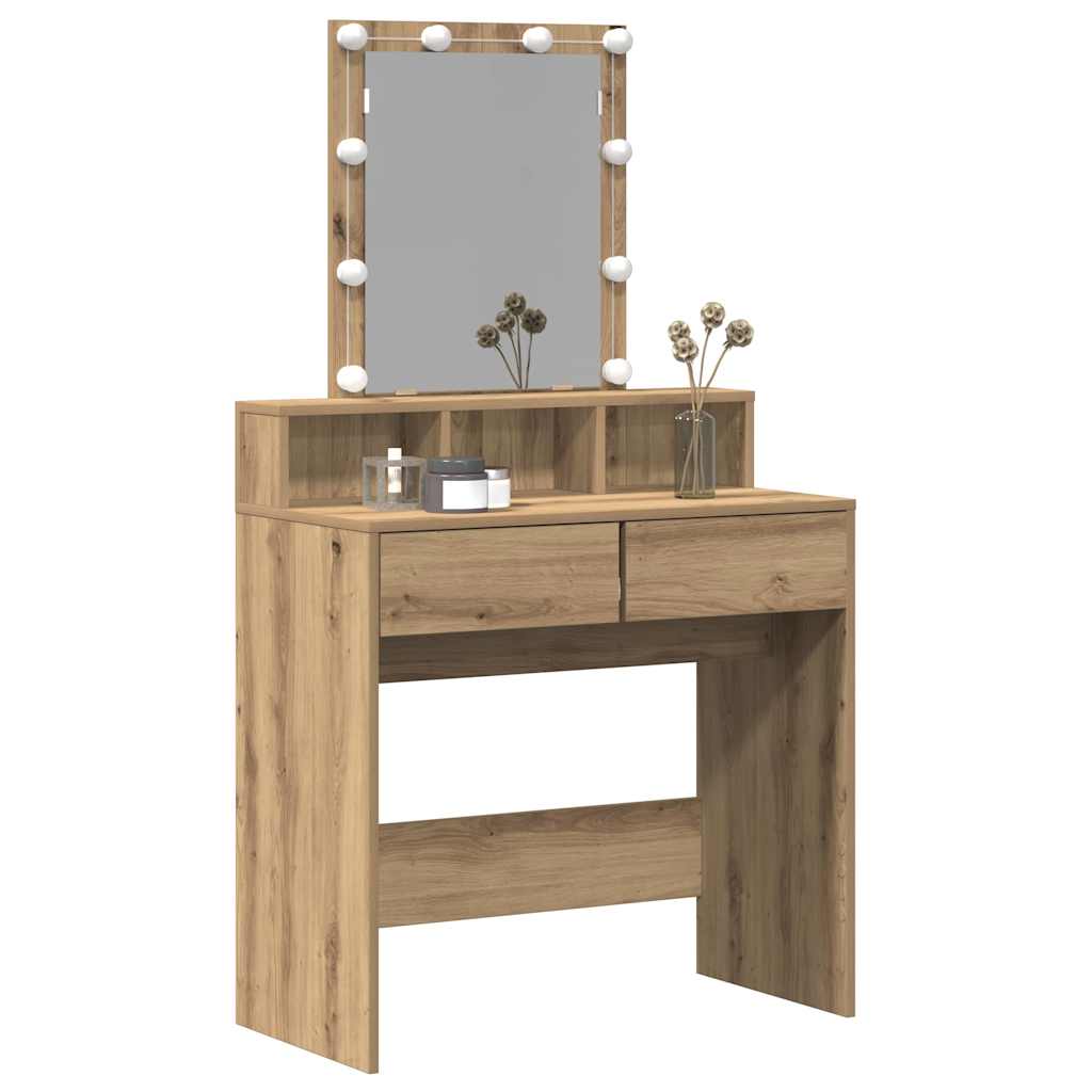vidaXL Schminktisch Artisan-Eiche 80 x 41 x 144,5 cm Holzwerkstoff