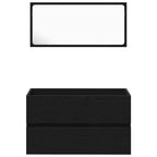 vidaXL Badezimmermöbel-Set 2 pcs Schwarz Eichen-Optik Holzwerkstoff