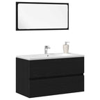 vidaXL Badezimmermöbel-Set 2 pcs Schwarz Eichen-Optik Holzwerkstoff