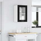 vidaXL Hängeglasschrank Schwarz Eichen-Optik 40 x 31 x 60 cm Holzwerkstoff