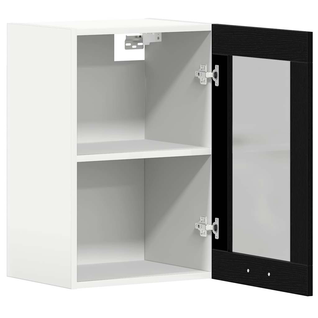 vidaXL Hängeglasschrank Schwarz Eichen-Optik 40 x 31 x 60 cm Holzwerkstoff