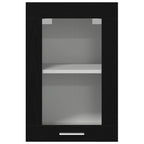 vidaXL Hängeglasschrank Schwarz Eichen-Optik 40 x 31 x 60 cm Holzwerkstoff