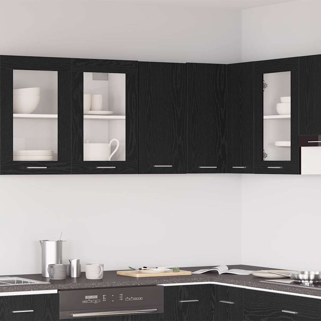 vidaXL Hängeschrank Schwarz Eichen-Optik 30x31x60 cm Holzwerkstoff