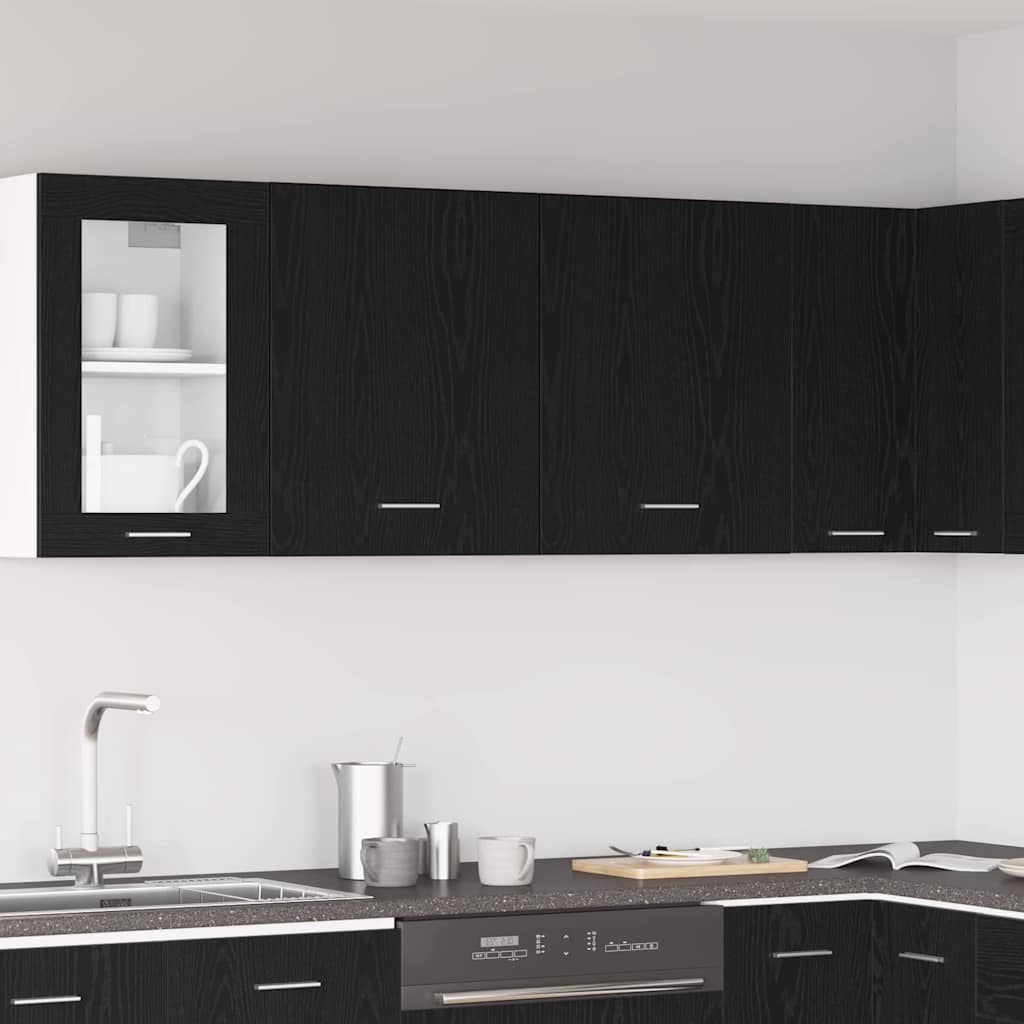 vidaXL Hängeschrank Lyon 2 pcs Schwarz Eichen-Optik 50 x 31 x 60 cm