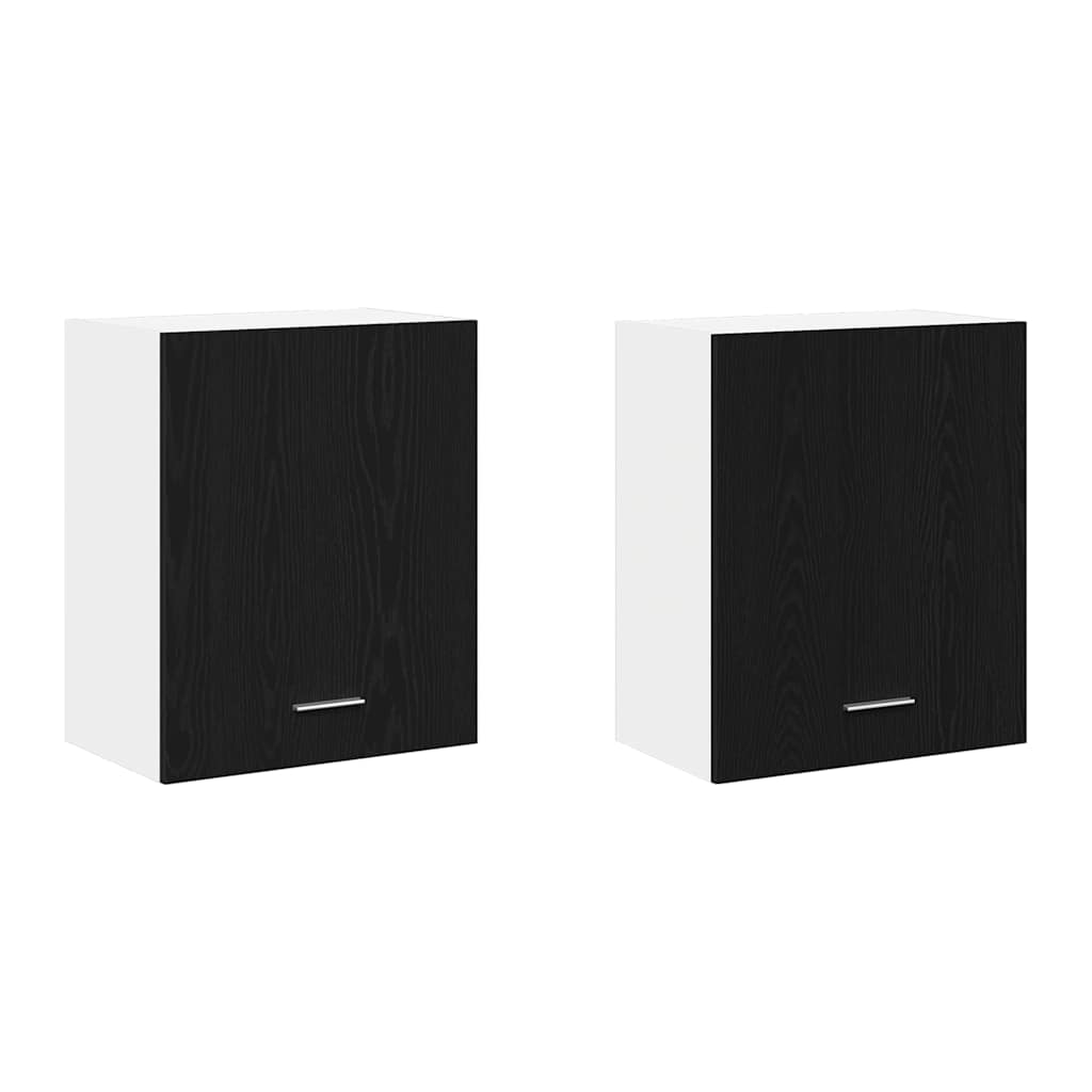 vidaXL Hängeschrank Lyon 2 pcs Schwarz Eichen-Optik 50 x 31 x 60 cm