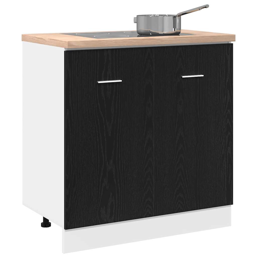 vidaXL Unterschrank für Spüle Schwarz Eiche 80x46x81,5 cm Holzwerkstoff