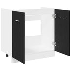 vidaXL Unterschrank für Spüle Schwarz Eiche 80x46x81,5 cm Holzwerkstoff