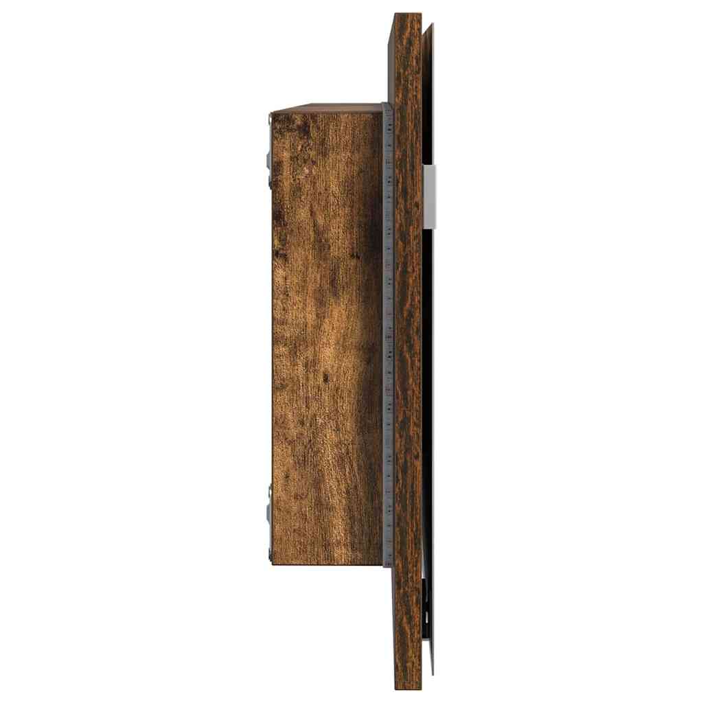 vidaXL Spiegel Wandmontiert Braun 80 x 37 cm Glas und engineered Holz