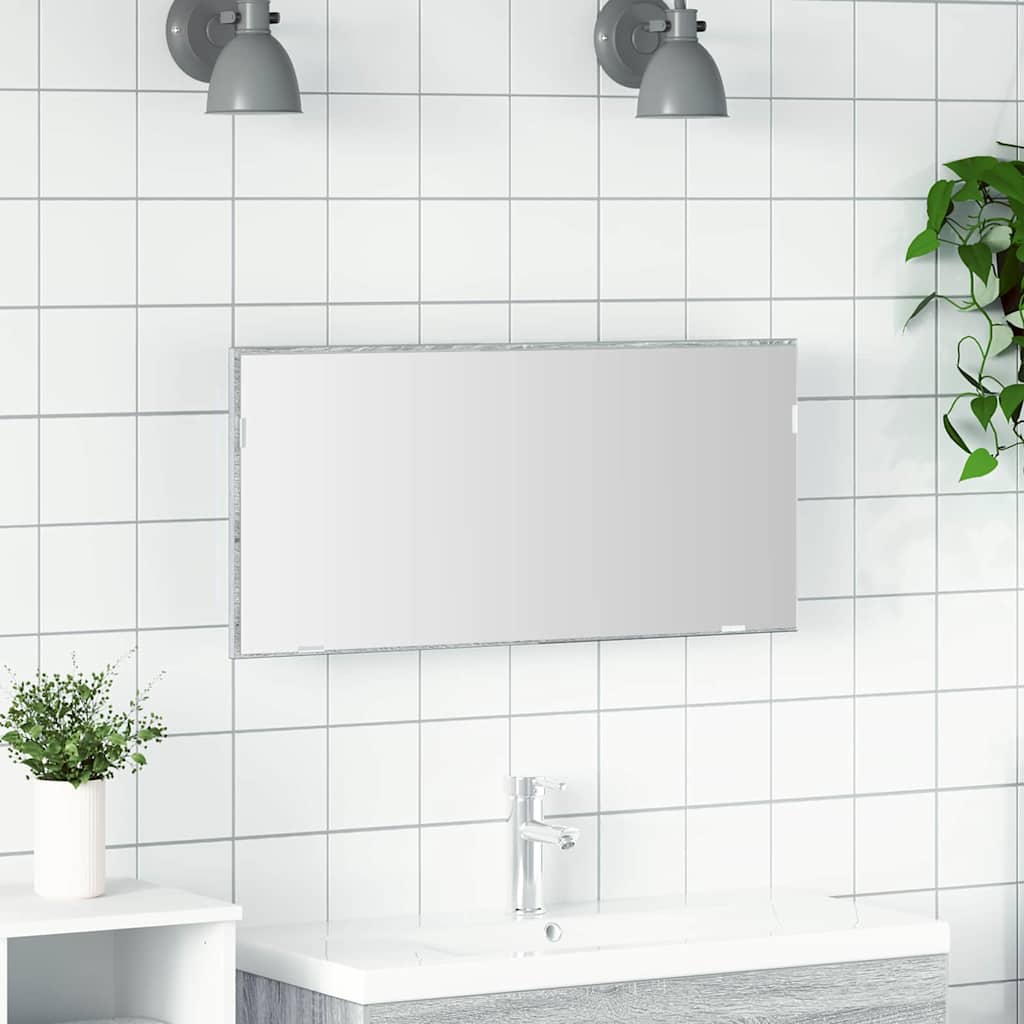 vidaXL Spiegel Hellgrau Sonoma 80 x 37 cm Glas und engineered Holz