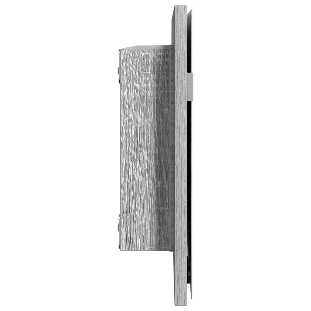 vidaXL Spiegel Hellgrau Sonoma 80 x 37 cm Glas und engineered Holz