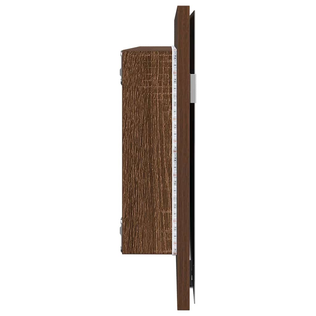 vidaXL Spiegel Braun Eichen-Optik 80 x 37 cm Glas und engineered Holz