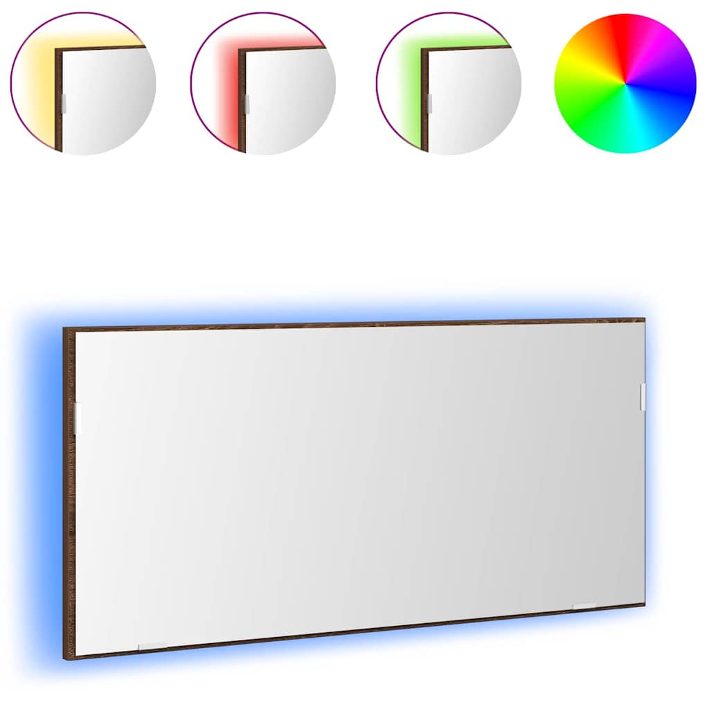 vidaXL Spiegel Braun Eichen-Optik 80 x 37 cm Glas und engineered Holz