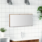 vidaXL Spiegel mit Spiegel Altholz 80 x 37 cm Glas und engineered Holz