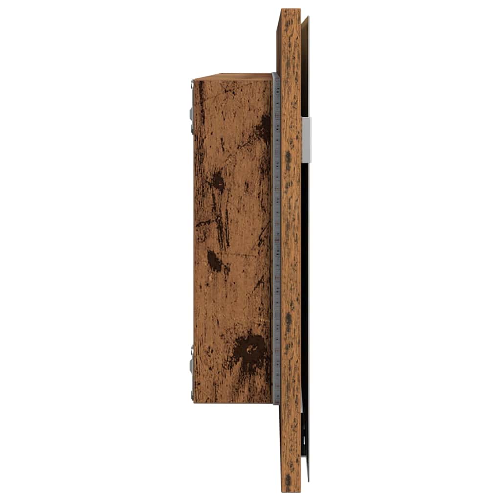 vidaXL Spiegel mit Spiegel Altholz 80 x 37 cm Glas und engineered Holz