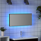 vidaXL Spiegel mit LED-Lichtleisten Schwarz Eichen-Optik 80 x 37 cm