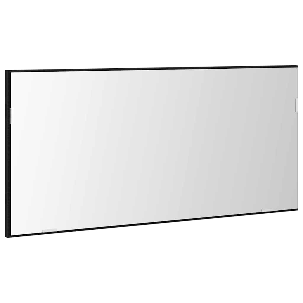 vidaXL Spiegel mit LED-Lichtleisten Schwarz Eichen-Optik 80 x 37 cm