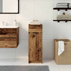 vidaXL Badezimmerschrank mit Tür Altholz 32 x 34 x 90 cm Holzwerkstoff