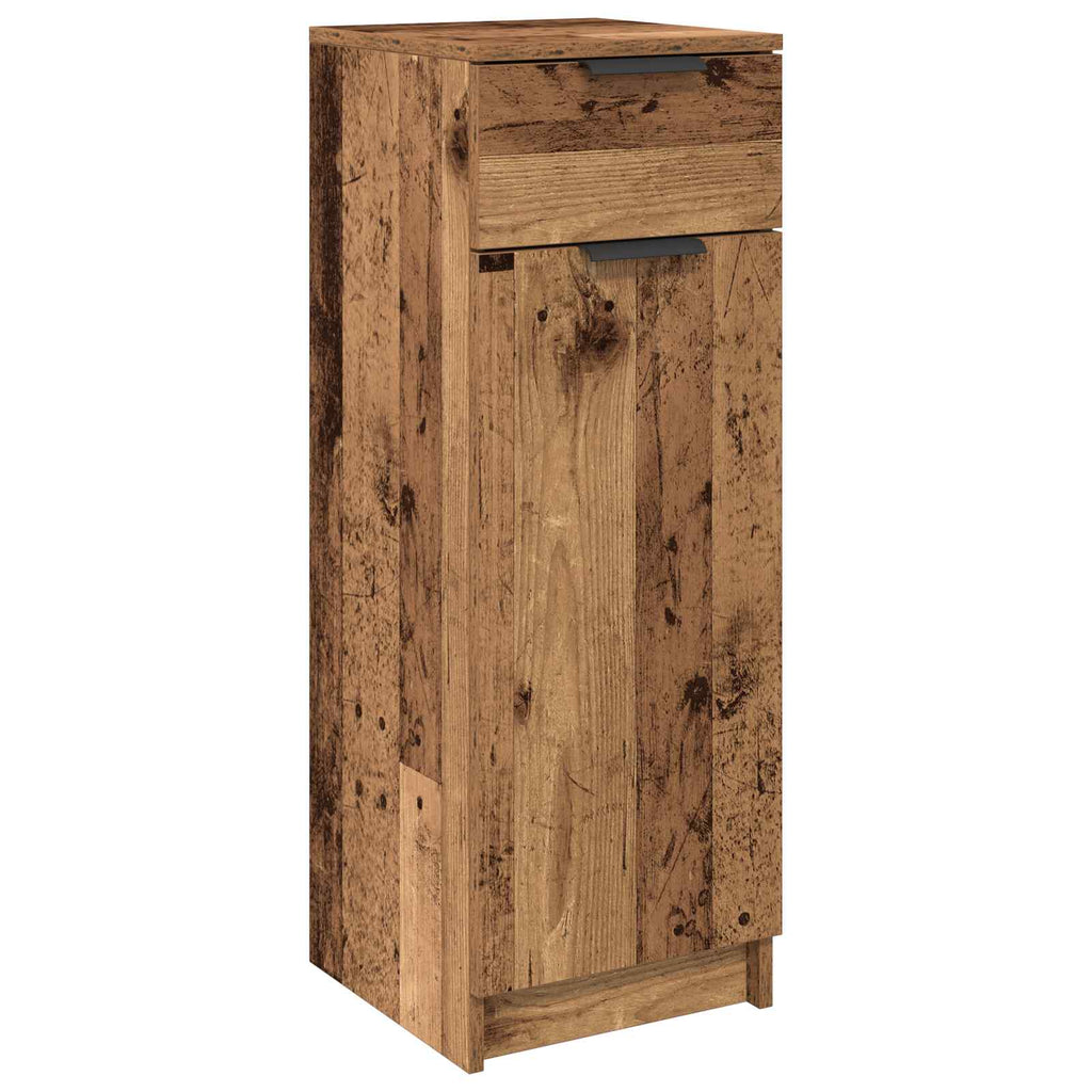 vidaXL Badezimmerschrank mit Tür Altholz 32 x 34 x 90 cm Holzwerkstoff