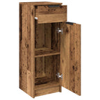vidaXL Badezimmerschrank mit Tür Altholz 32 x 34 x 90 cm Holzwerkstoff
