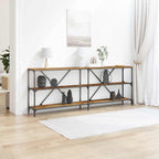 vidaXL Konsolentisch mit Regal Altholz 200 x 30 x 75 cm Holzwerkstoff